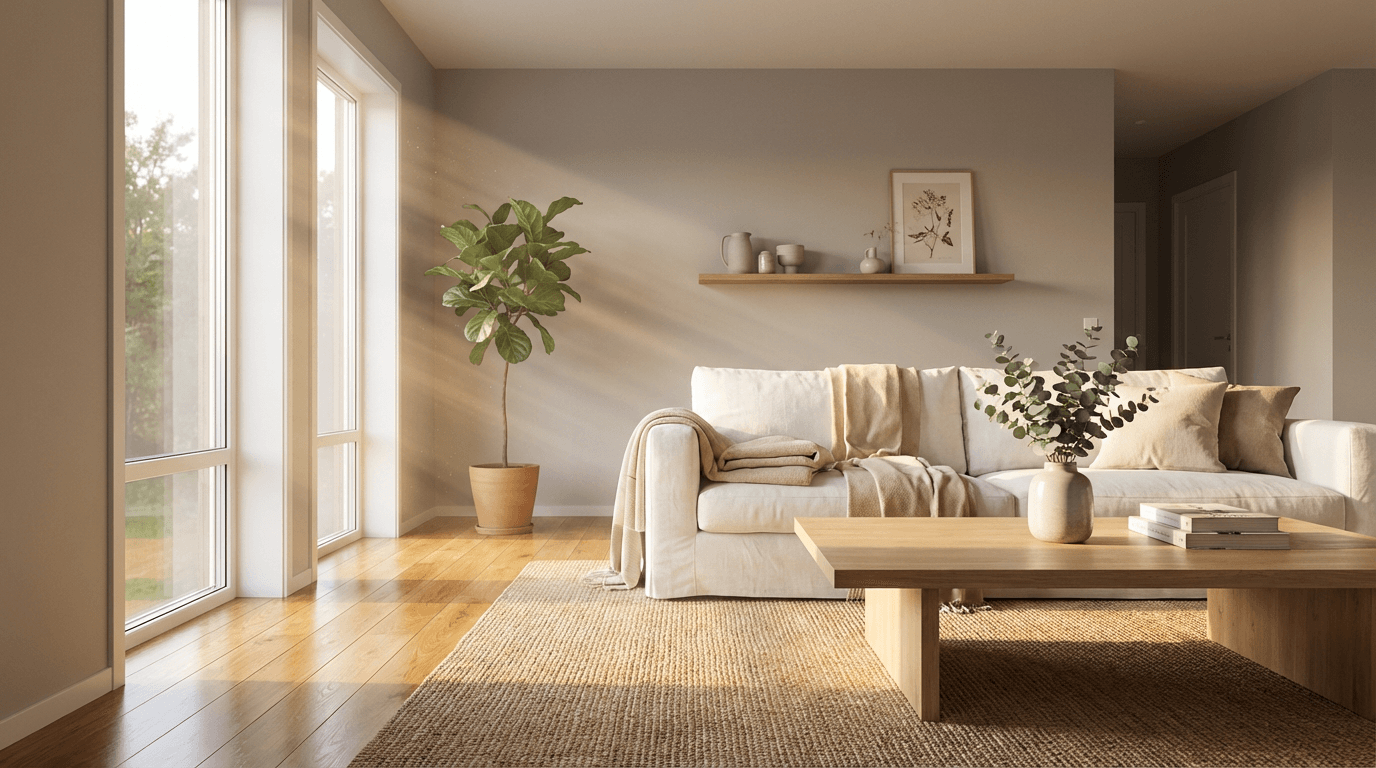 Bright, simply furnished bedroom in a welcoming residential home